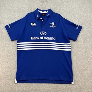 Canterbury Men's Leinster Rugby Jersey Cotton Blue Union Ireland Polo XXL 2xl